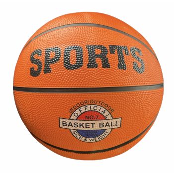 Classic Rubber Basketball Training Standard Size Downtown for NBA- Black/Orange