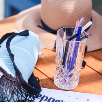 Glass Drinking Straw Set with Metal Straw Cleaner