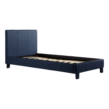 Single PU Leather Bed Frame Blue