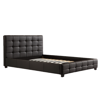 Double PU Leather Deluxe Bed Frame Black