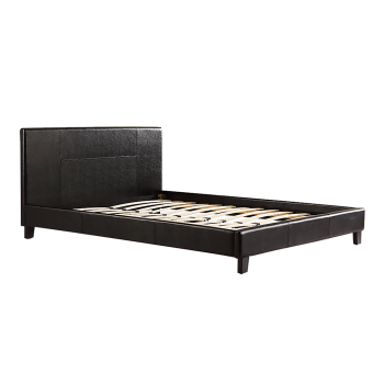 Queen PU Leather Bed Frame Black