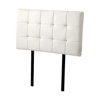 PU Leather Single Bed Deluxe Headboard Bedhead - White