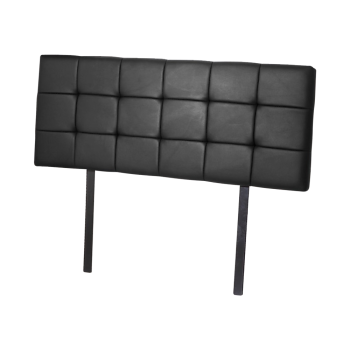 PU Leather Double Bed Deluxe Headboard Bedhead - Black