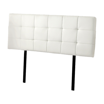 PU Leather Queen Bed Deluxe Headboard Bedhead - White