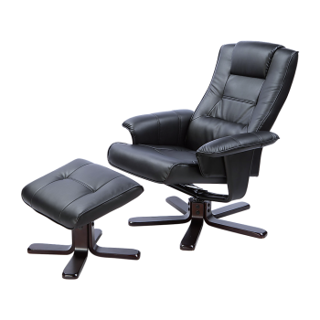 PU Leather Massage Chair Recliner Ottoman Lounge Remote