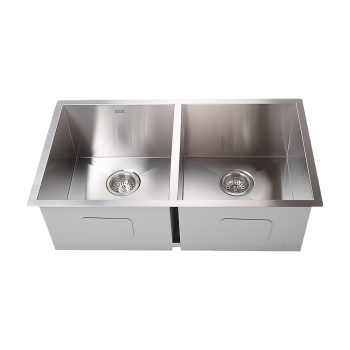 820x457mm Handmade Stainless Steel Undermount / Topmount Kitchen Laundry Sink with Waste