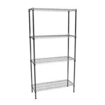 Modular Chrome Wire Storage Shelf 900 x 350 x 1800 Steel Shelving