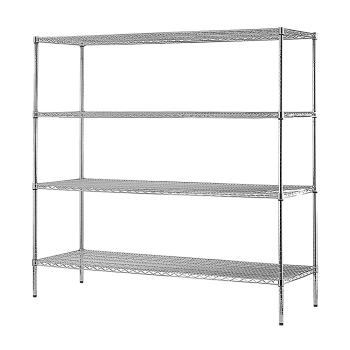 Modular Chrome Wire Storage Shelf 1500 x 600 x 1800 Steel Shelving