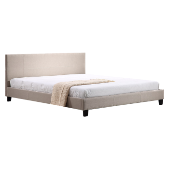 King Linen Fabric Bed Frame Beige