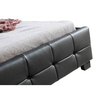 King Single PU Leather Deluxe Bed Frame Black