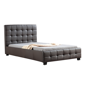 King Single PU Leather Deluxe Bed Frame Brown