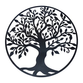 Black Tree of Life Wall Art Hanging Metal Iron Sculpture Garden 60cm