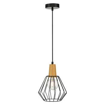 Wood Pendant Light Bar Black Lamp Kitchen Modern Ceiling Lighting