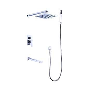 8" Rain Shower Head Straight Wall Arm Mixer Set Wall Bath Spout Outlet Tap