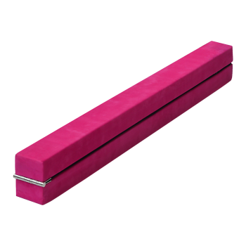 2.2m Gymnastics Folding Balance Beam Pink Synthetic Suede