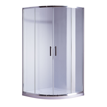 90 x 90cm Rounded Sliding 6mm Curved Shower Screen with Base in Chrome