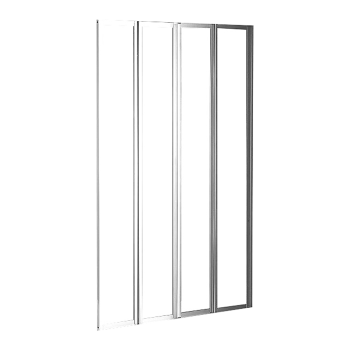 4 Fold Chrome Folding Bath Shower Screen Door Panel 1000 x 1400mm