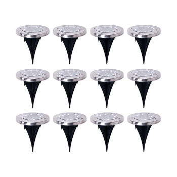 12x Solar Powered LED Buried Inground Recessed Light Garden Outdoor Deck Path