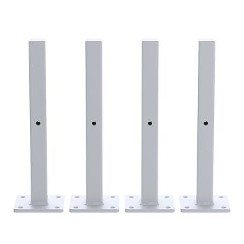 20cm Floating Shelf Brackets Industrial Metal Shelving Supports 4-Pack - White