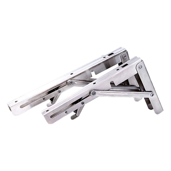 2x 10" Stainless Steel Folding Table Bracket Shelf Bench 50kg Load Heavy Duty