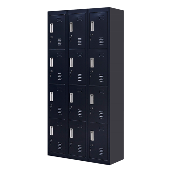 12-Door Locker for Office Gym Shed School Home Storage - Standard Lock with Keys