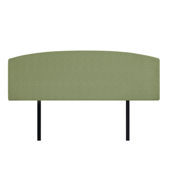 Linen Fabric King Bed Curved Headboard Bedhead - Olive Green