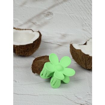 Claw Clip - Flower - Forest Green