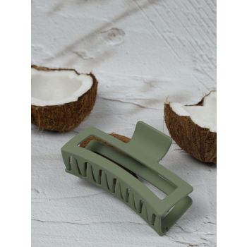 Claw Clip - Jumbo Elongated Rectangle - Olive