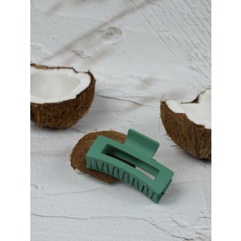 Claw Clip - Elongated Rectangle - Pine Green