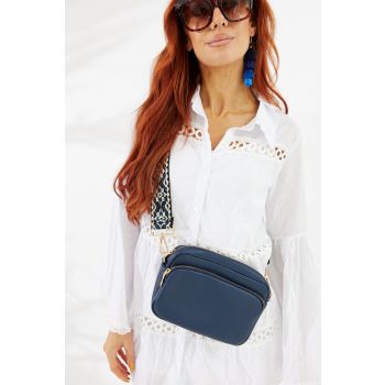 Vegan PU Leather California Crossbody - Navy