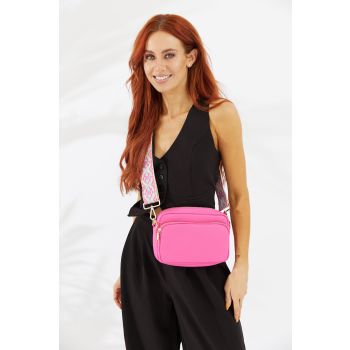 Vegan PU Leather California Crossbody - Bubblegum