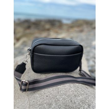 Vegan PU Leather Melbourne Crossbody - Black