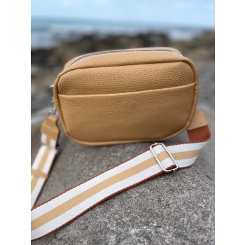 Vegan PU Leather Melbourne Crossbody - Chai