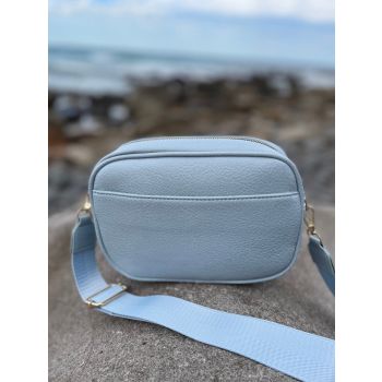 Vegan PU Leather Brunswick Crossbody - Light Blue