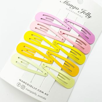 MANGO JELLY Everyday Snap Hair Clips (5cm) - Lemon - Three Pack