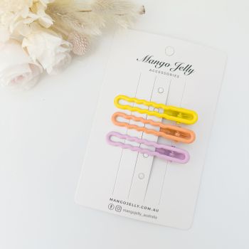 MANGO JELLY Gloss Glaze Wavy Hair Clips - Candy - One Pack