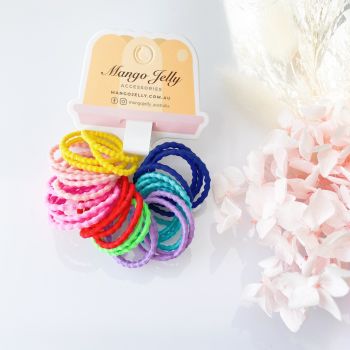 MANGO JELLY Kids Hair Ties (3cm) - Bubbly Mixed - Six Pack