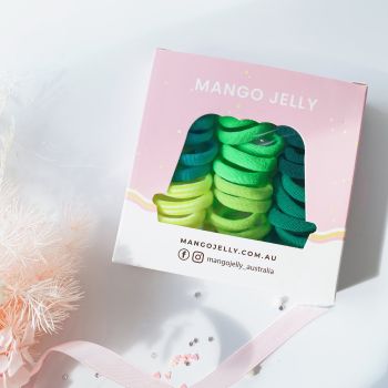 MANGO JELLY Metal Free Hair Ties (3cm) - Green 36P - Three Pack