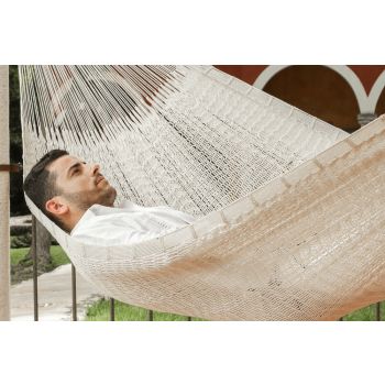 Outdoor undercover cotton Mayan Legacy hammock Family size Marble