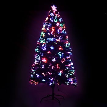 Jingle Jollys 1.2m Christmas Tree Optic Fibre LED Xmas tree Multi Colour